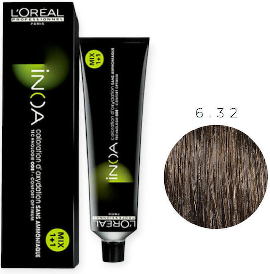 L'Oréal Professionnel Inoa Боя За Коса Без Амоняк 6.32 Тъмно Златисто Русо Ирисировъчно 60гр