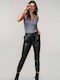 Black Leather Jogger Trousers