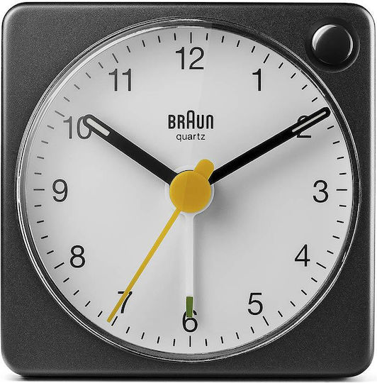 Braun BC 02 Безшумен Масов Часовник с Индикатори с Будилник Черен