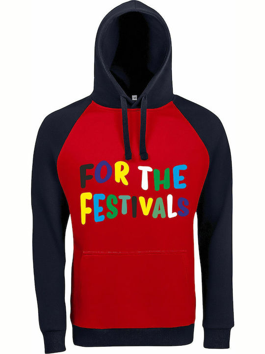 Hoodie Unisex " Festivals Πανηγύρια" Red Navy