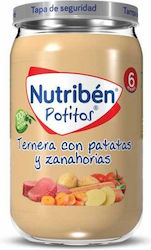 Nutriben Borcan pentru alimente pentru copii Beef, Potatoes and Carrot pentru 6m+ 235gr