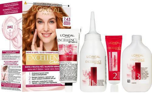 L'Oreal Paris Excellence Creme Triple Care Color Hair Dye 7.43 Dark Copper Gold Blonde