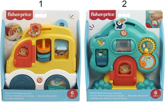 Fisher Price Fisher Price Baby Aktivitätsspielzeug Fahrzeug Animal Friends Discovery mit Sounds für 6+ Monate Auto / Baum (Verschiedene Designs) 1 Stk