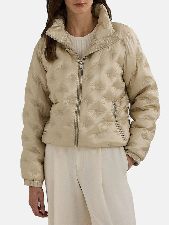 Ralph Lauren Kurz Damen Puffer Jacke für Winter Beige