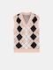 Knitted Sleeveless Vest Pink Pink