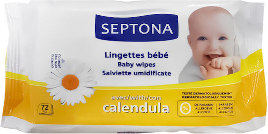 Septona Servetele Umede Bebelusi Calendula Hipoalergenice Fără Alcool și Fara Parabeni 72 Bucăți