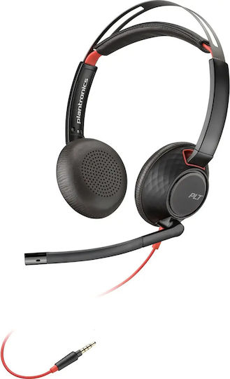 Poly Blackwire C3225 On Ear Multimedia Ακουστικά με μικρόφωνο και σύνδεση 3.5mm Jack