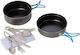 Meva Pot for Camping 850ml Camping Cooking Utensils and Eating Set for 2 People