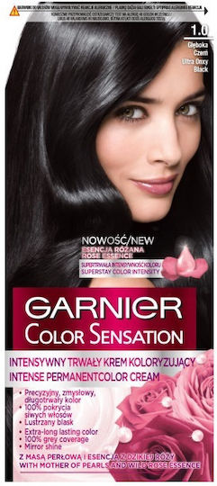 Garnier Garnier Color Sensation Hair Coloring Cream 1.0 Deep Onyx Black