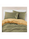 Borea Bettbezug Baumwolle Einzelbett 160x240 Khaki-Mustard
