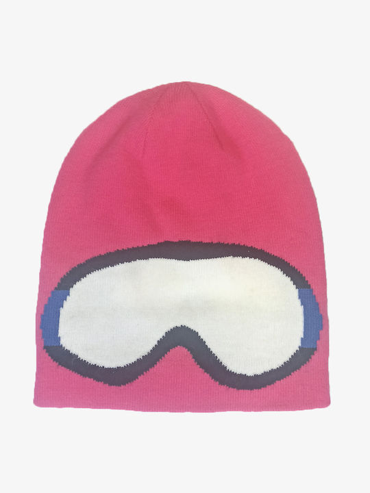 Brekka Beanie Unisex Reversible Beanie Knitted in Fuchsia color