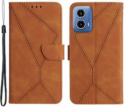 Stitching Embossed Wallet Brown (Moto G85)