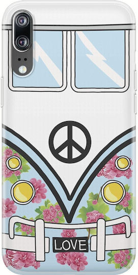 Retro Love Van Huawei P20 Clear Tpu Transparent Silicone
