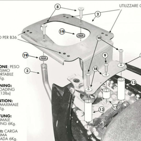 Σχάρα Kappa Kr364m Monolock Yamaha T-max 500 2008-2011