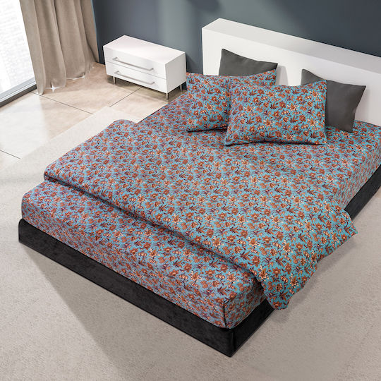 Beauty Home Σετ Παπλωματοθήκη Βαμβακερή Μονή με Μαξιλαροθήκη 160x240cm Mornos Art 11182 Εμπριμέ