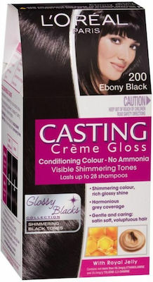 L'Oreal Paris Casting Creme Gloss Set Vopsea de Păr fără amoniac 200 Ebony Black 48ml