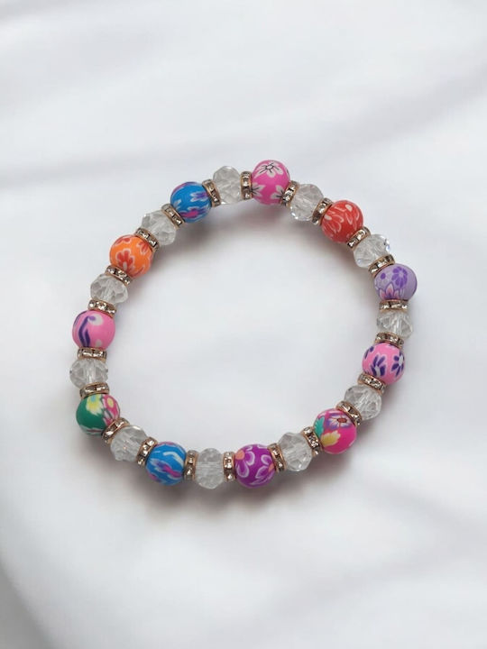 Elastic Bracelet with Acrylic Multicolored Beads