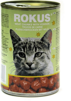 Rokus Nassfutter für Katzen in Dose mit Hirsche 410gr