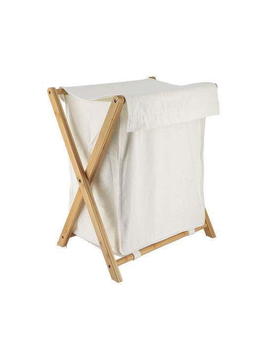 Wäschekorb aus Bamboo mit Deckel 46x35x58cm Beige