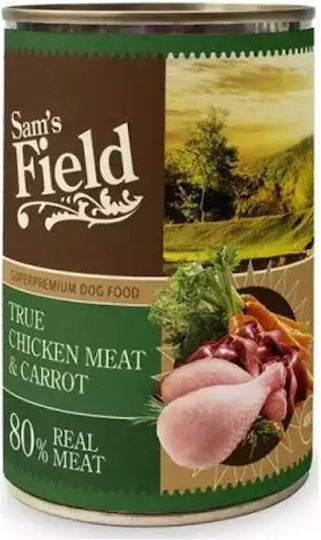 Sam's Field Υγρή Τροφή Σκύλων σε Κονσέρβα με Κοτόπουλο, Καρότο, Συκώτι και Σολομό 400gr