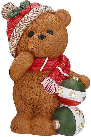 Illuminated Christmas Figure Bear Height 38cm with Balls