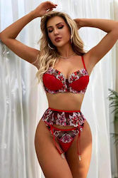 Pretty Lingerie Секси Комплект Бельо Червен P91...