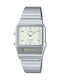Casio Vintage Edgy Ceas Bărbați Cronograf Baterie cu Brățară Metalică Argintie
