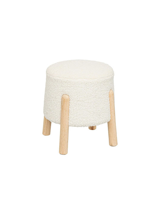 Fabric Garden Stool Outdoor White 41x35x41.5cm
