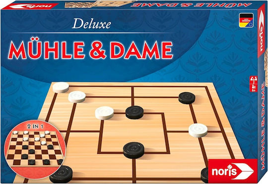 Board Game Mühle & Dame Deluxe for 2 Players 6+ Years Old (GER) Noris
