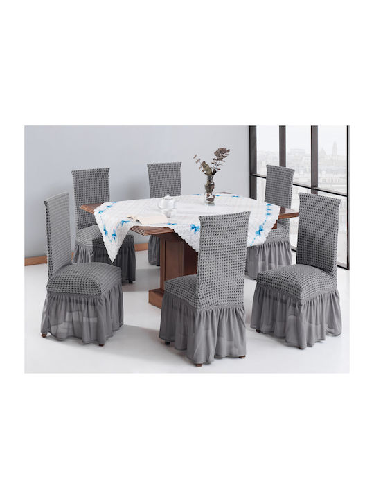 Beauty Home Elastische Abdeckung für Stuhl Grey 6Stück