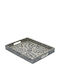 Artekko Ivory Decorative Tray Mdf Capiz Black and White 38x30x4.5 Cm 38cm X 30cm X 4.5cm