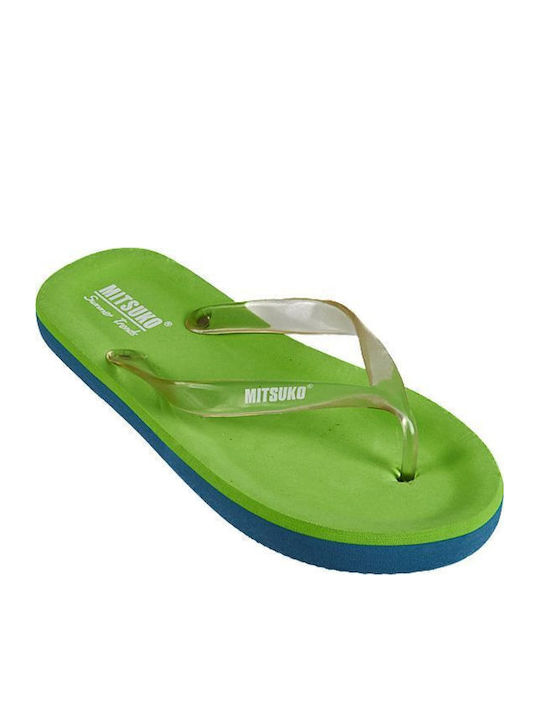 Mitsuko Frauen Flip Flops in Grün Farbe