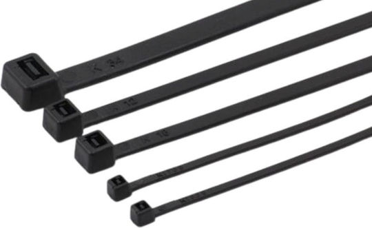 Spap Cable Ties Plastic 250mm x 7.6mm in Black Colour (100 pcs)