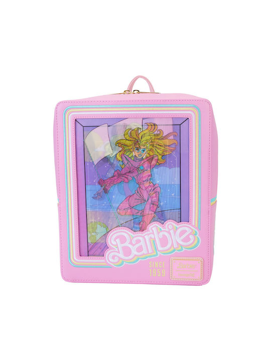 Loungefly Barbie 65th Anniversary Παιδική Τσάντα Πλάτης Ροζ