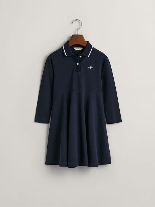 Gant Kids Dress Long Sleeve Darkblue