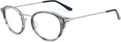 Vuarnet Eyeglass Frame with Clip On Gray VL18060003SUN Vuarnet Eyeglass Frame with Clip On Gray VL18060003SUN
