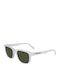 Lacoste Men's Sunglasses with White Plastic Frame and Green Lens L3656S-970