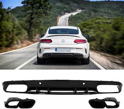 Diffuser Πίσω Προφυλακτήρα Mercedes-benz C-class C205 Coupe 14-21 Amg 63 Look Μαύρες Μπούκες Mercedes Benz Cαrνεr Diffuser Πίσω Προφυλακτήρα Mercedes-benz C-class C205 Coupe 14-21 Amg 63 Look Μαύρες Μπούκες Mercedes Benz Cαrνεr