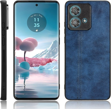 Back Cover Piele artificială Albastru (Motorola Edge 40)