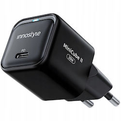 Innostyle Φορτιστής Χωρίς Καλώδιο GaN με Θύρα USB-C 20W Quick Charge 4.0 Μαύρος (IMC20G2BLK-EU)