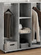 vidaXL Wheeled Floor Garment Rack made of Wood Gray 102x38x110cm