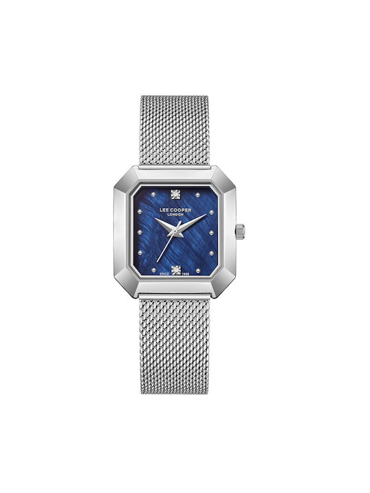 Lee Cooper Crystals Uhr mit Silber Metallarmband