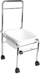 Professional Mobile Pedicure Assistant Autonomous Spa Basin Silver 0126249