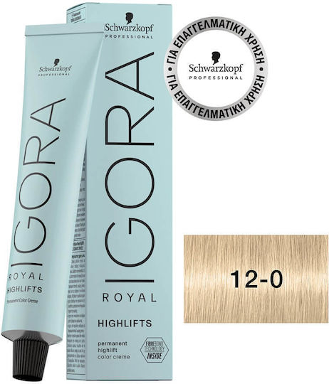 Schwarzkopf Igora Royal Highlifts Vopsea de Păr 12-0 Blond Natural Pentru Decolorare 60ml