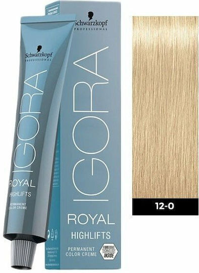 Schwarzkopf Igora Royal Highlifts Vopsea de Păr 12-0 Blond Natural Pentru Decolorare 60ml