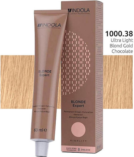 Indola Hair Dye 1000.38 Blonde Golden Chocolate Permanent Dye 60ml