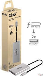 Club3D CSV-1586 Thunderbolt 3 männlich zu DisplayPort 2x weiblich Club3D CSV-1586 Thunderbolt 3 männlich zu DisplayPort 2x weiblich