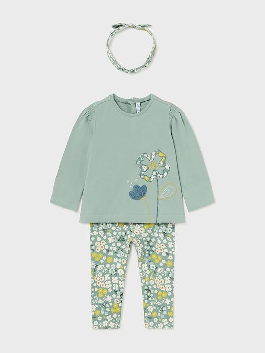 Mayoral Kinder Set mit Leggings Winter 2Stück Mint