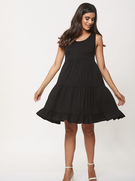 Dress Up Καλοκαιρινό Mini Βραδινό Φόρεμα Μαύρο