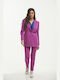 Kannelis Women's Purple Set with Trousers in Regular Fit